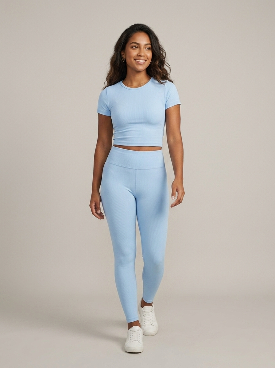 Conjunto deportivo camiseta SOL - Azul Bebe - ColomShop