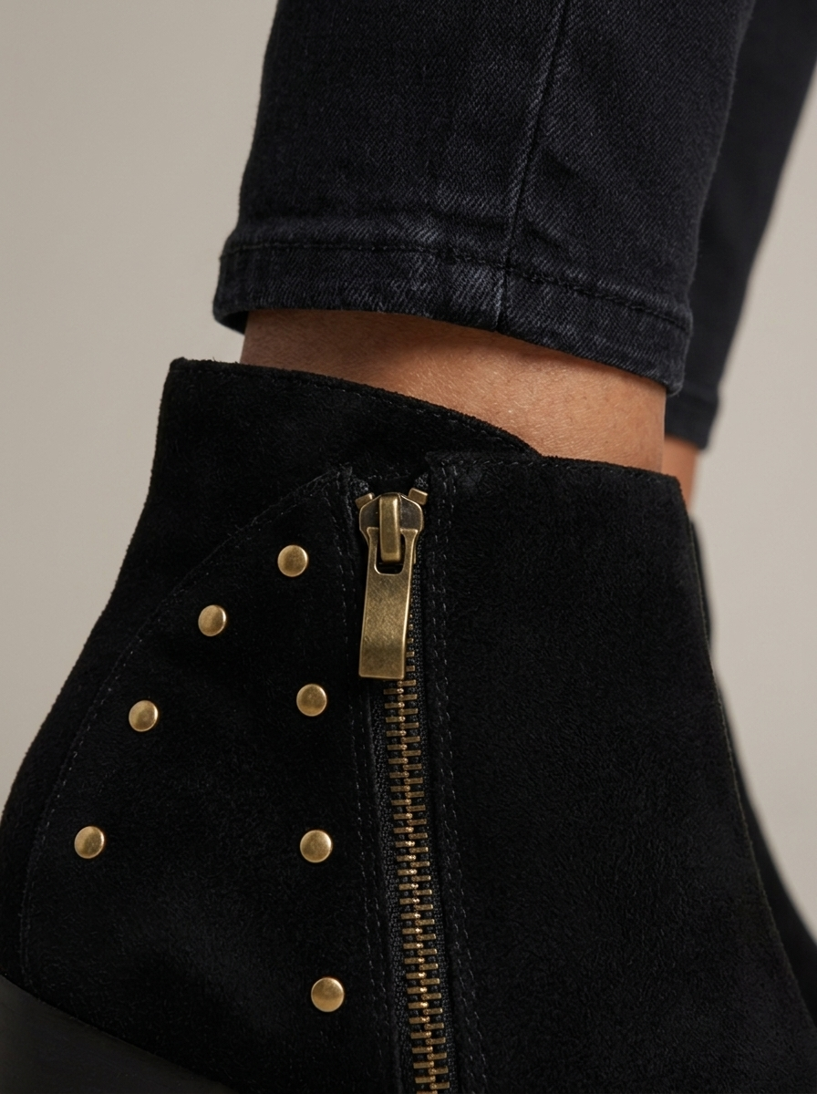 Botin de mujer Texas Negro - macro detalhe - ColomShop
