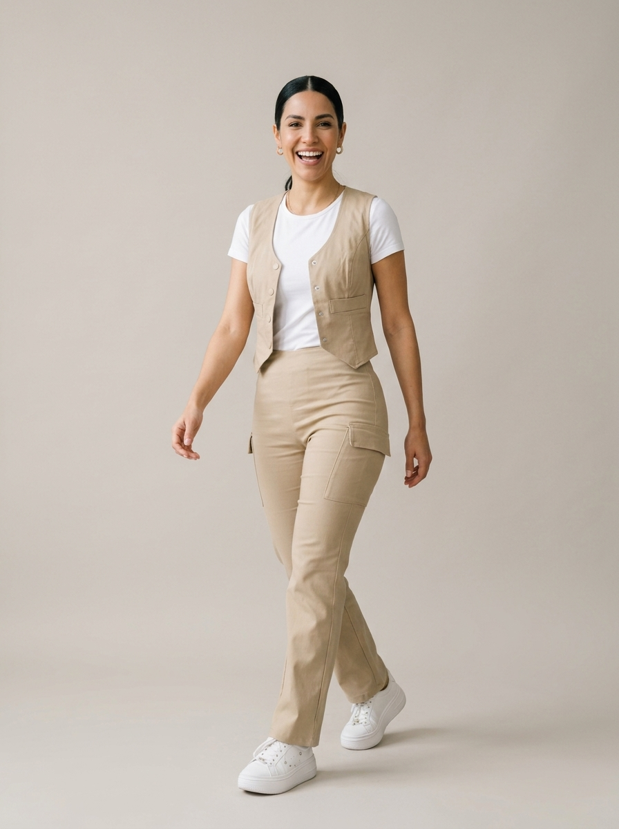 Conjunto 3 piezas de chaleco 2107 - Beige - lifestyle - ColomShop