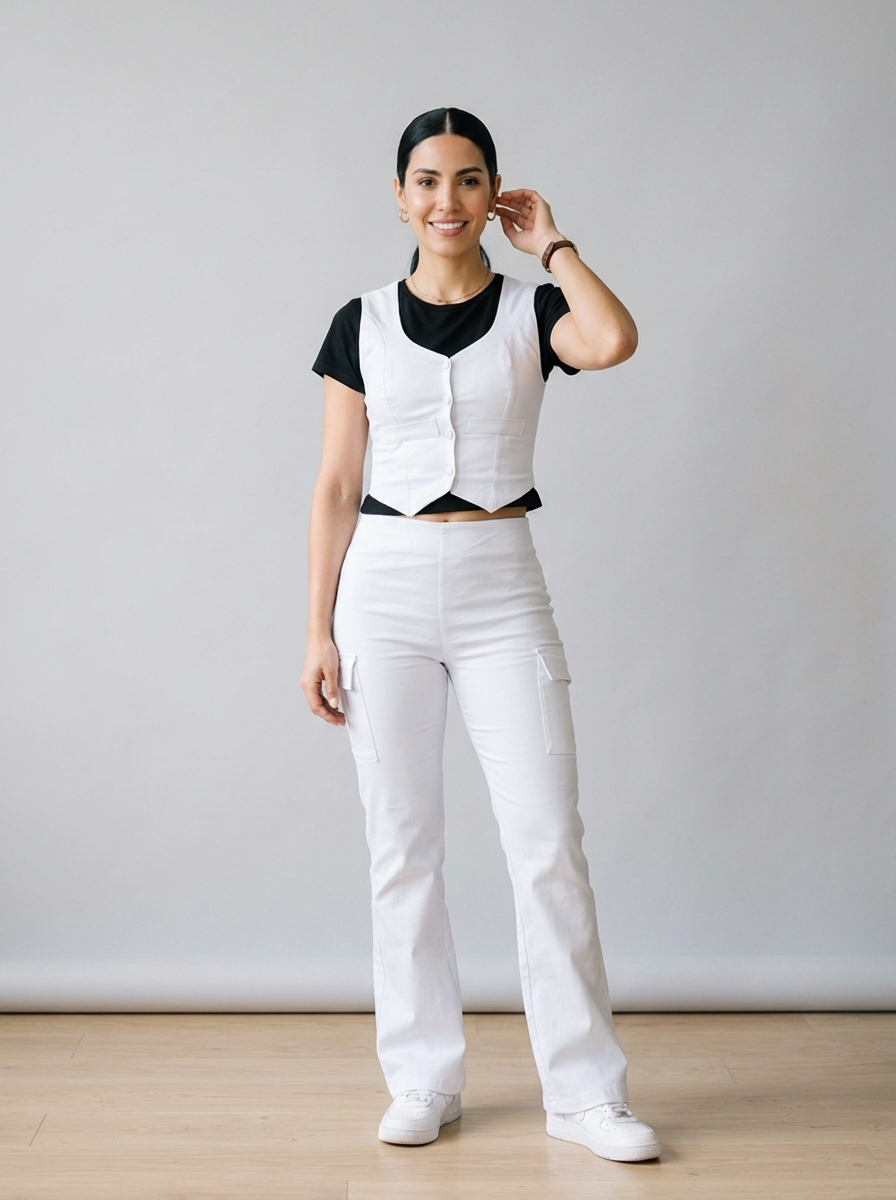 Conjunto 3 piezas de chaleco 2107 - Blanco - ColomShop