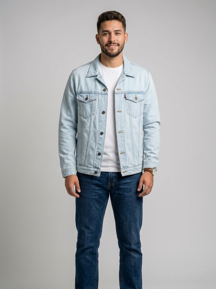 Chaqueta en jean para caballero T18 - Azul hielo - ColomShop