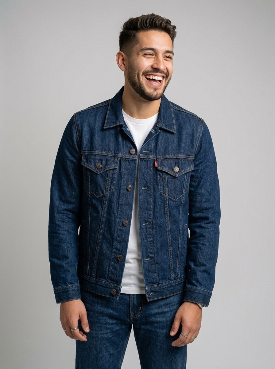 Chaqueta en jean para caballero T18 - azul oscuro - ColomShop
