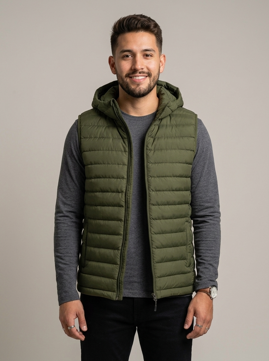 Chaleco North face hombre H136A-1 - VERDE MILTAR - ColomShop