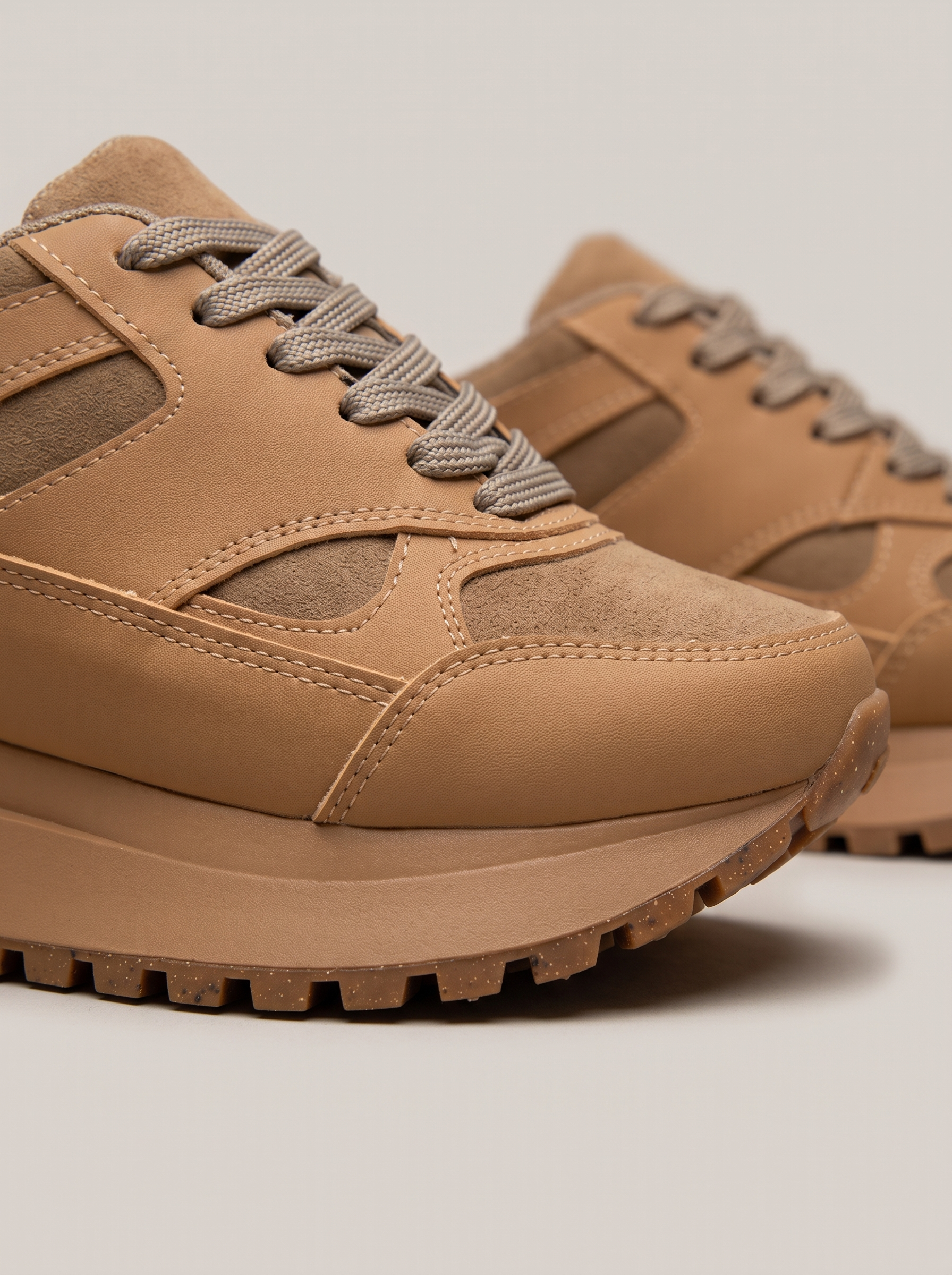 Tenis de mujer London Caramelo - detalle de suela y textura