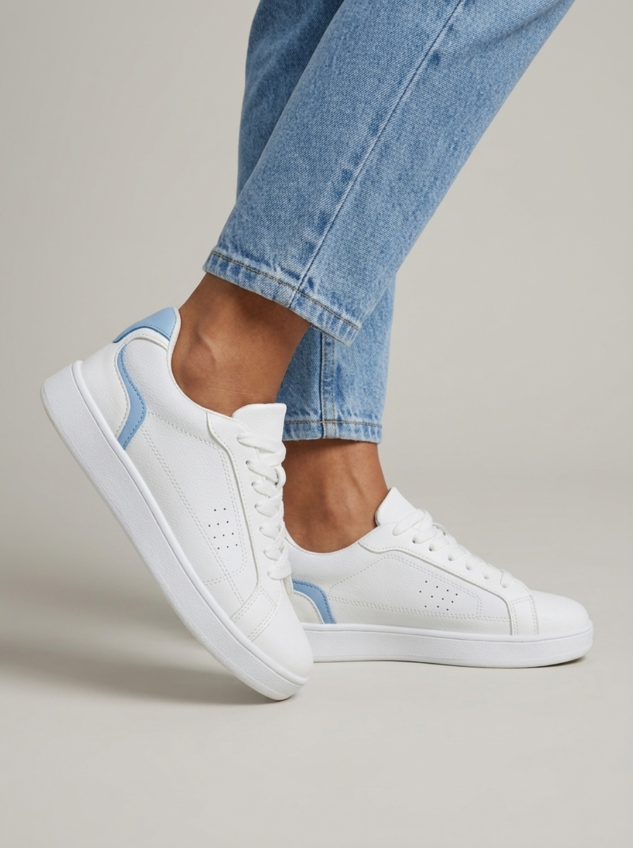 Tenis de mujer Sofy Celeste - lateral - ColomShop